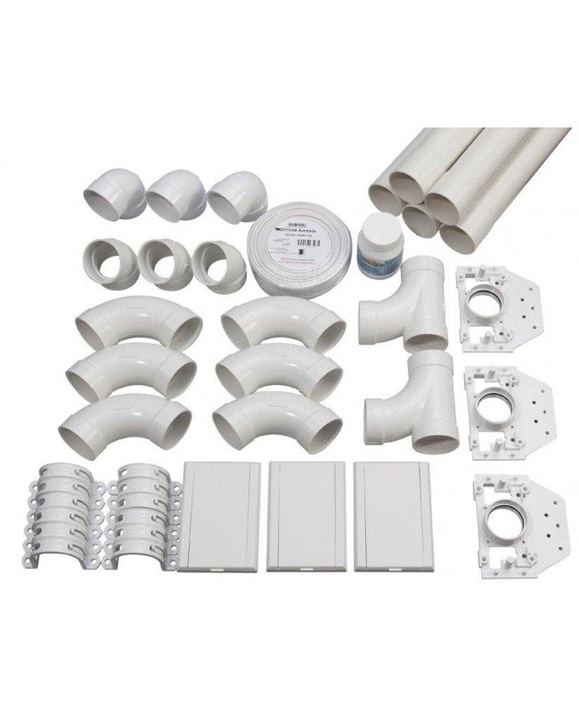 Heavy Duty Typhoon Complete Kit for 225 M² home | 3-inlet - AstroVac Ducted Vacuum Warehouse